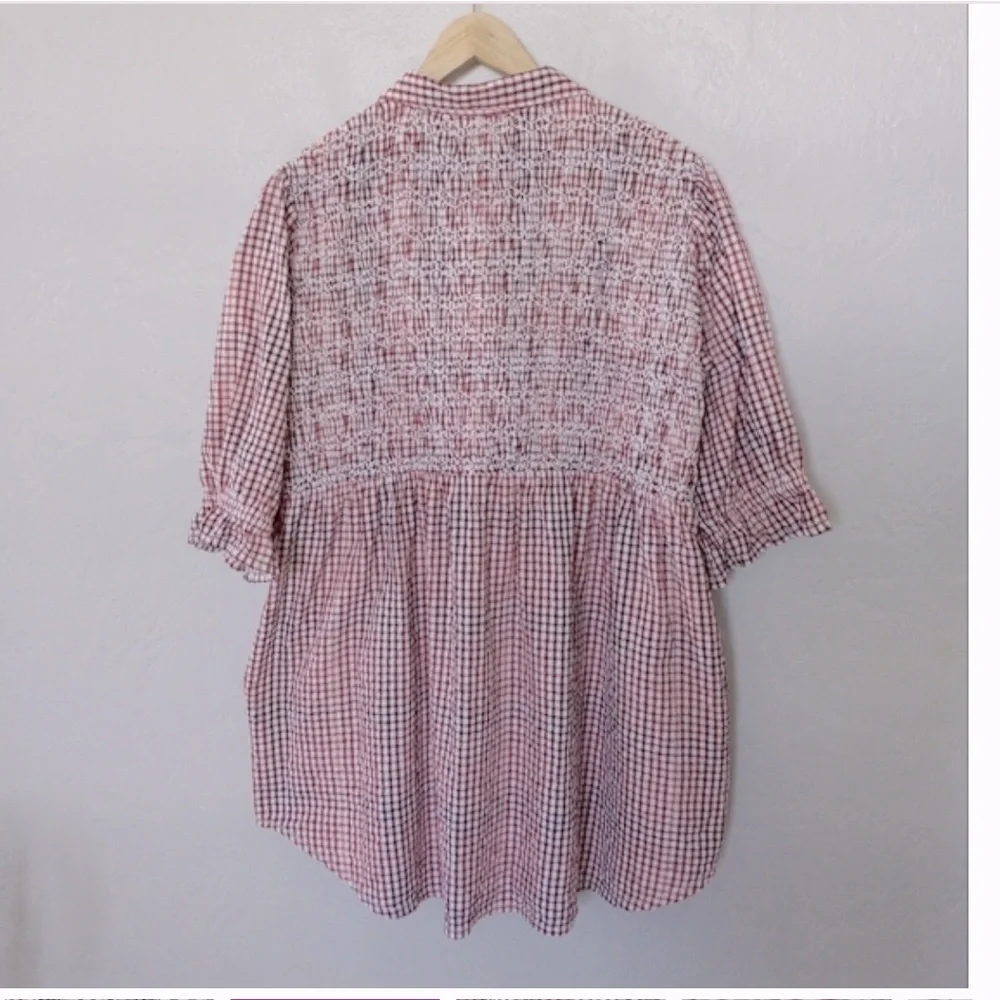 Free People CHARLOTTE GINGHAM TUNIC Size XS/